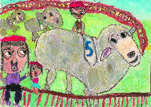 天賞「「羊レース」楽しかったよ」　二子石琉愛　豊田小学校2年