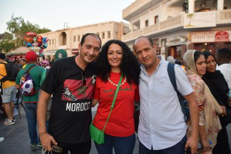 　ドーハを訪れたモロッコ人ファン＝３日（共同）