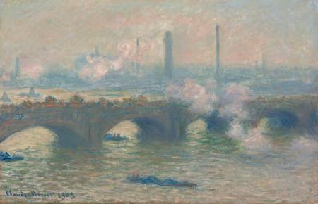　モネの「ウォータールー橋、灰色の日、１９０３」（米国立美術館所蔵・共同）