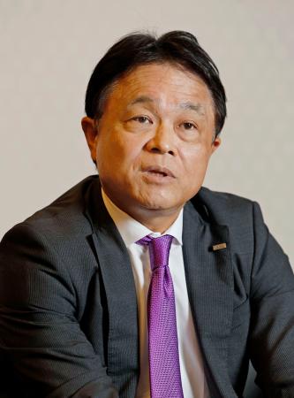 　インタビューに答えるみずほ信託銀行の梅田圭社長