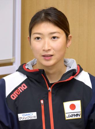 　取材に応じる競泳女子パリ五輪代表の池江璃花子＝東京都内