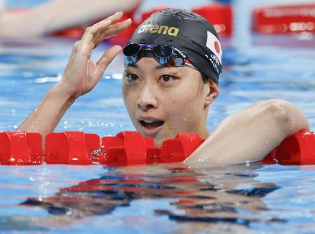 　女子２００メートル平泳ぎ予選　レースを終えた鈴木聡美＝パリ郊外（共同）