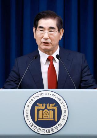 　１２日、韓国の国防相後任候補に指名された大統領警護庁トップの金龍顕氏＝ソウル（聯合＝共同）