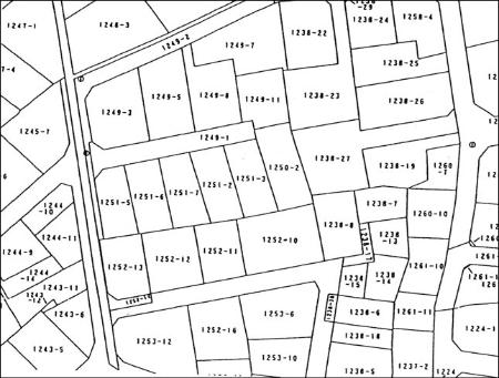 　「登記所備え付け地図」のサンプル（法務省提供）