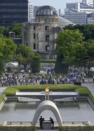 　８月６日、広島市の平和記念公園で開催された平和記念式典