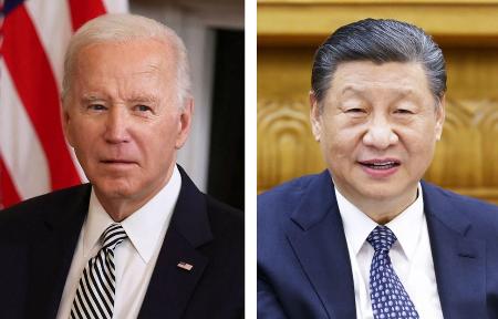 　バイデン米大統領（ゲッティ＝共同）、中国の習近平国家主席（新華社＝共同）