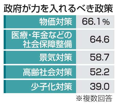 　政府が力を入れるべき政策