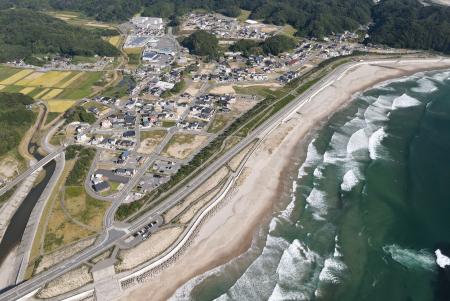 　多重防護の町づくりが完了した福島県いわき市の平豊間地区＝２０２２年９月