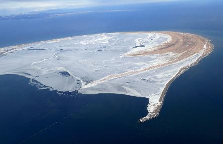 　観測された海氷＝９日、北海道別海町沖（第１管区海上保安本部提供）