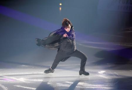 　アイスショーのリハーサルに参加した宇野昌磨さん＝オーヴィジョンアイスアリーナ福岡