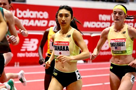 　「世界室内ツアー・ゴールド」の女子１マイルで日本新記録をマークして６位に入った田中希実＝２日、ボストン（ゲッティ＝共同）