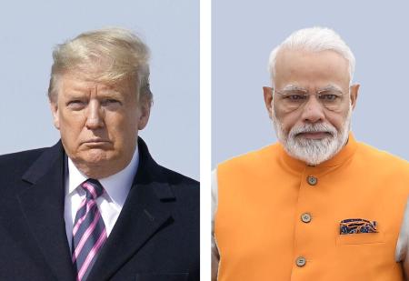 　トランプ米大統領（ＡＰ＝共同）、インドのモディ首相