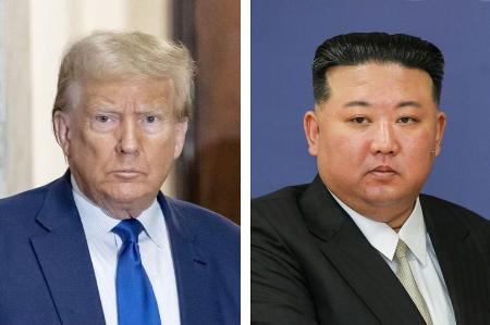 　トランプ米大統領（ゲッティ＝共同）、北朝鮮の金正恩朝鮮労働党総書記（タス＝共同）