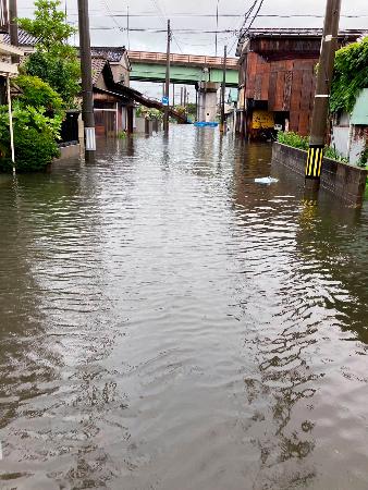 　山形県酒田市で起きた内水氾濫＝２０２４年７月（同市提供）