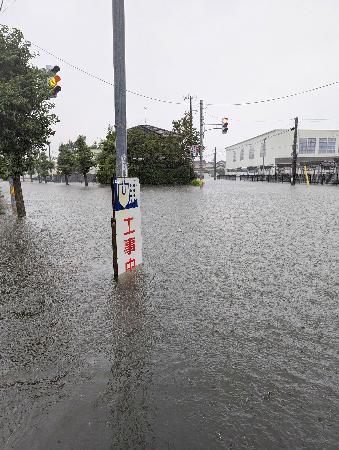 　山形県酒田市で起きた内水氾濫＝２０２４年７月（同市提供）