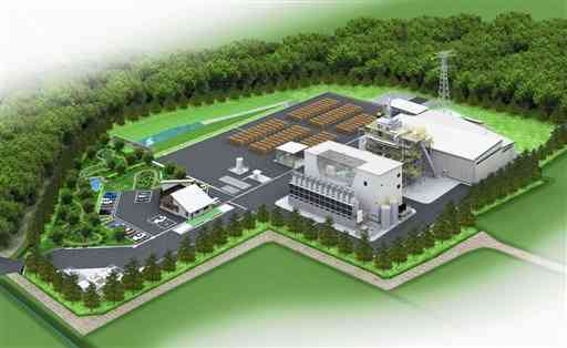 ユニックスが中心になって手掛ける木質バイオマス発電所の完成予想図