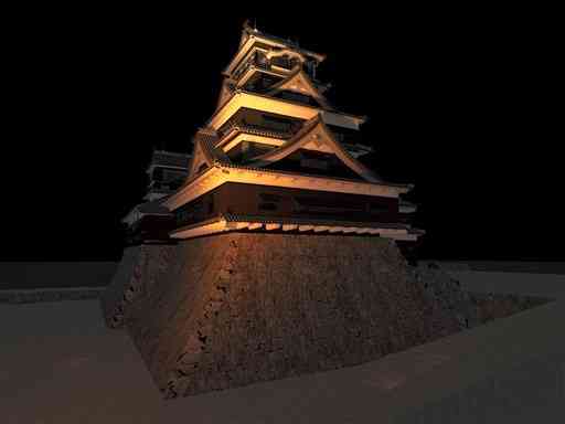 熊本城天守閣の日没後３０分間のライトアップイメージ図（熊本城総合事務所提供）