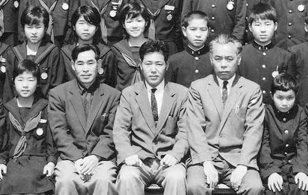 柔道を学んだ田尻浩先生（前列中央）。その右後方が筆者