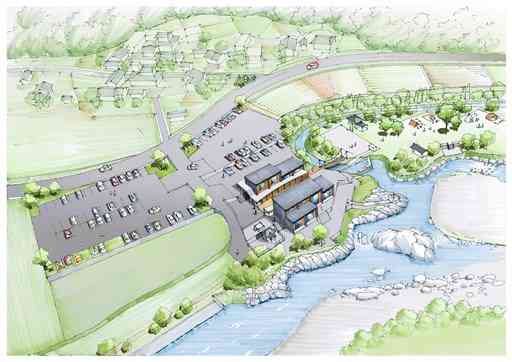 相良村が川辺川沿いに整備する構想を発表した複合施設のイメージ（同村提供）