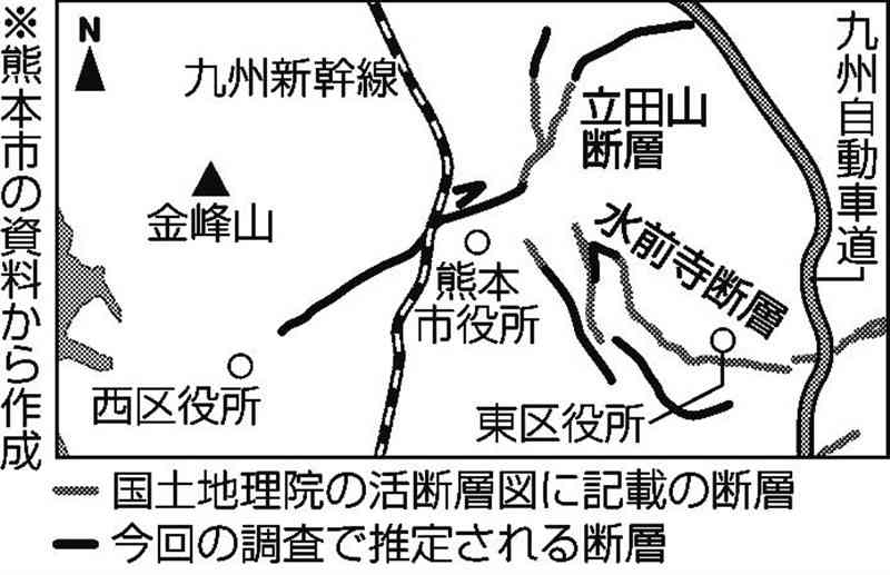 市街地直下「地震被害は大」　水前寺、立田山断層リスク　調査委報告