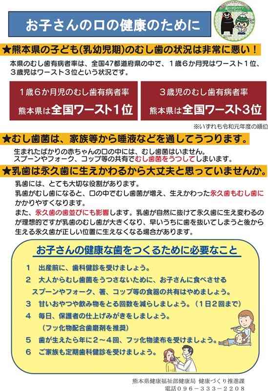 県が作成した虫歯予防を呼び掛けるポスター