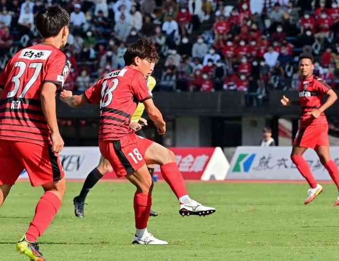 【熊本－横浜C】前半5分、熊本の杉山が先制ゴールを決める