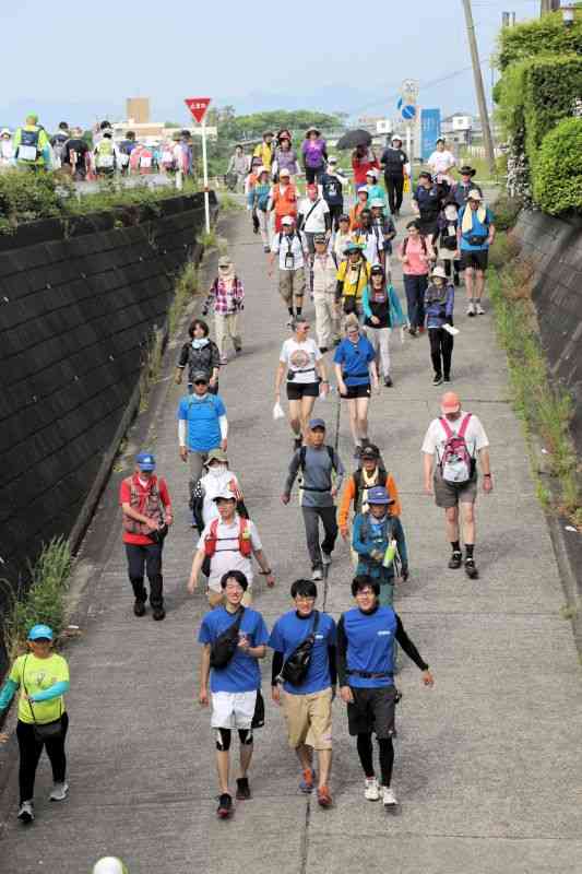 コロナ禍前の2019年5月に開かれた「九州国際スリーデーマーチ」の様子＝八代市