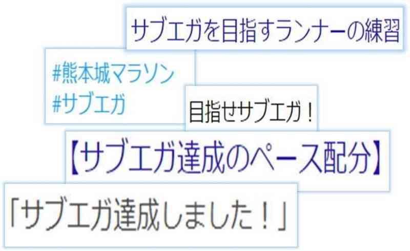 「サブエガ」が使用されたブログやツイッター投稿のコラージュ