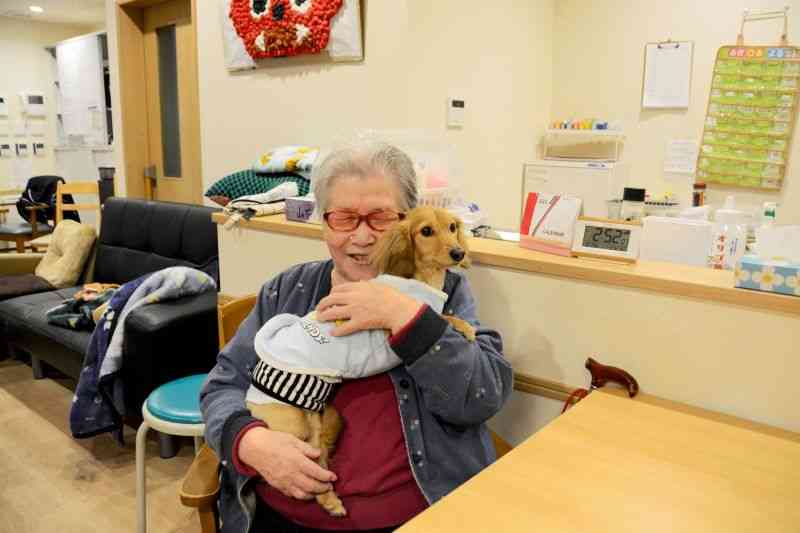 ペットと生活、高齢者に笑顔　心の支え　職員にも癒やし　菊陽町の特養施設