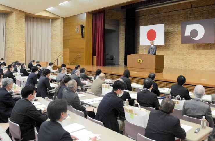 4月の統一地方選に向け、県選管が開いた会議＝2日、県庁