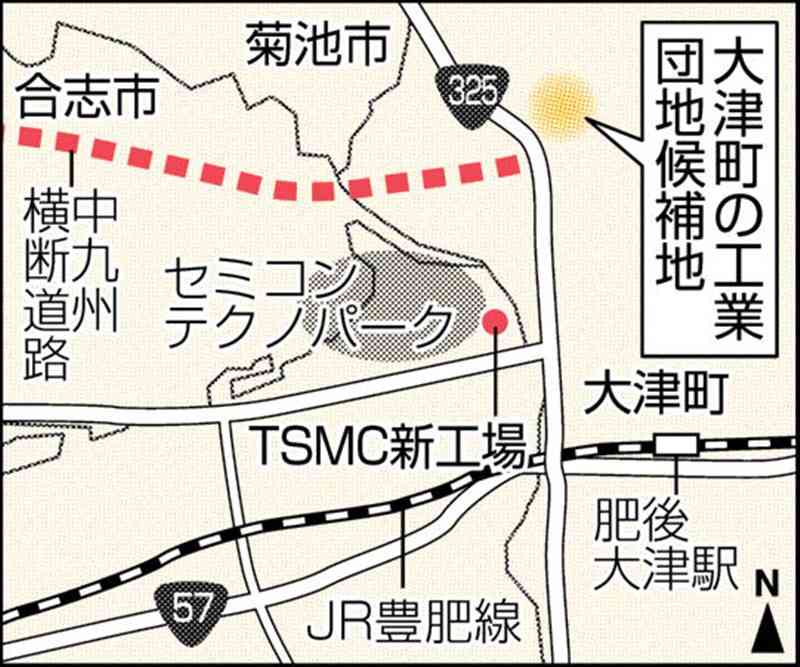 大津町「新工業団地」候補地は杉水　TSMCの熊本進出で関連企業の受け皿に　27年度の分譲開始を目指す