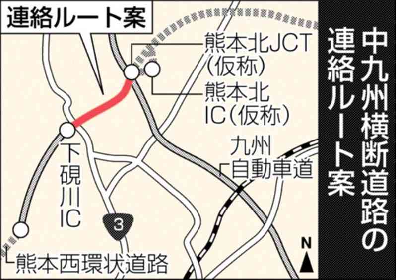 「中九州横断道路」と「熊本西環状道路」つなぐ連絡ルート案を説明　国交省と県　合志市ー熊本市北区の3・9キロ区間