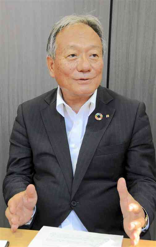 日本国土開発の社長に就任した林伊佐雄さん＝熊本市