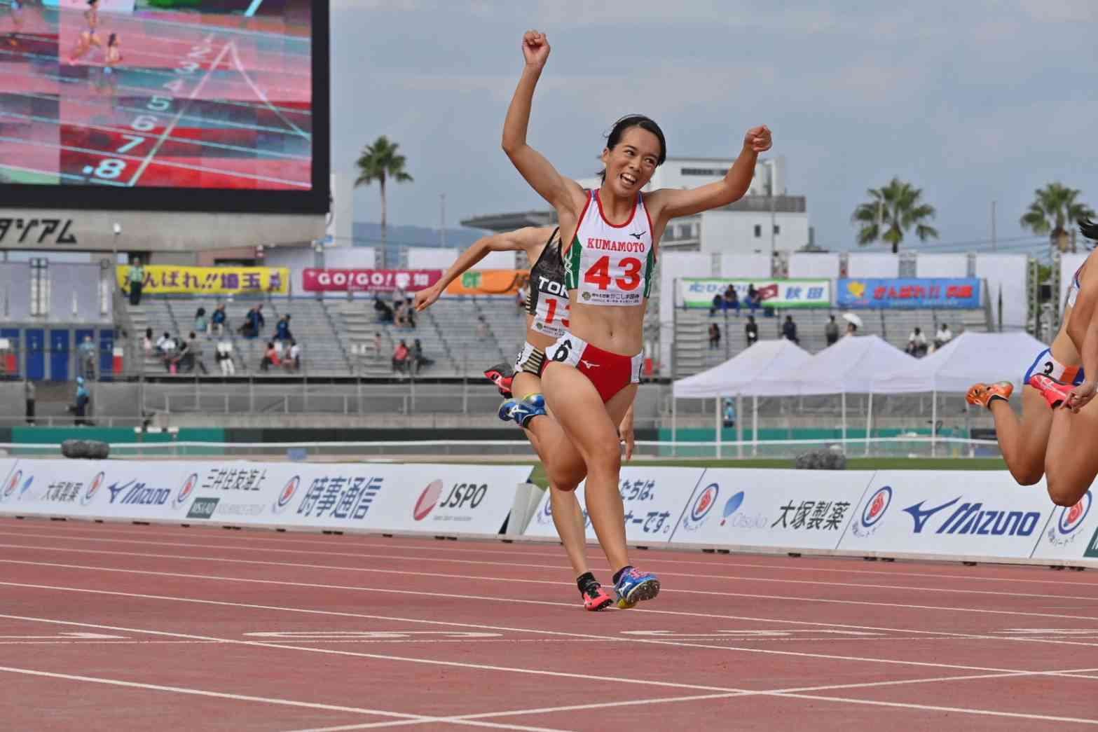 少年女子A100メートルで初優勝した山形愛羽