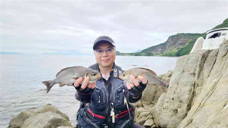 クロ狙いだったが、多彩な釣果に恵まれた＝天草市御所浦町・カマの首