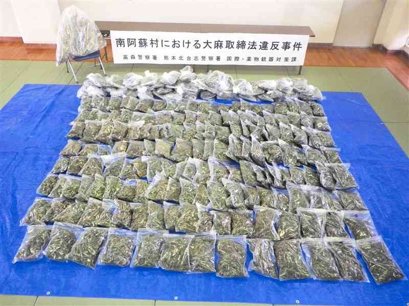 熊本県警が南阿蘇村の事件で押収した乾燥大麻（県警提供）