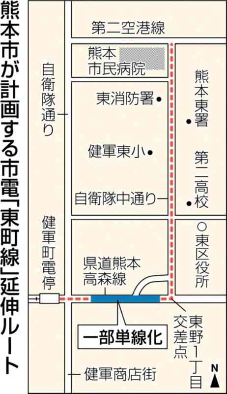 都市計画道路の変更承認　熊本市電「東町線」延伸の一環　市都市計画審議会