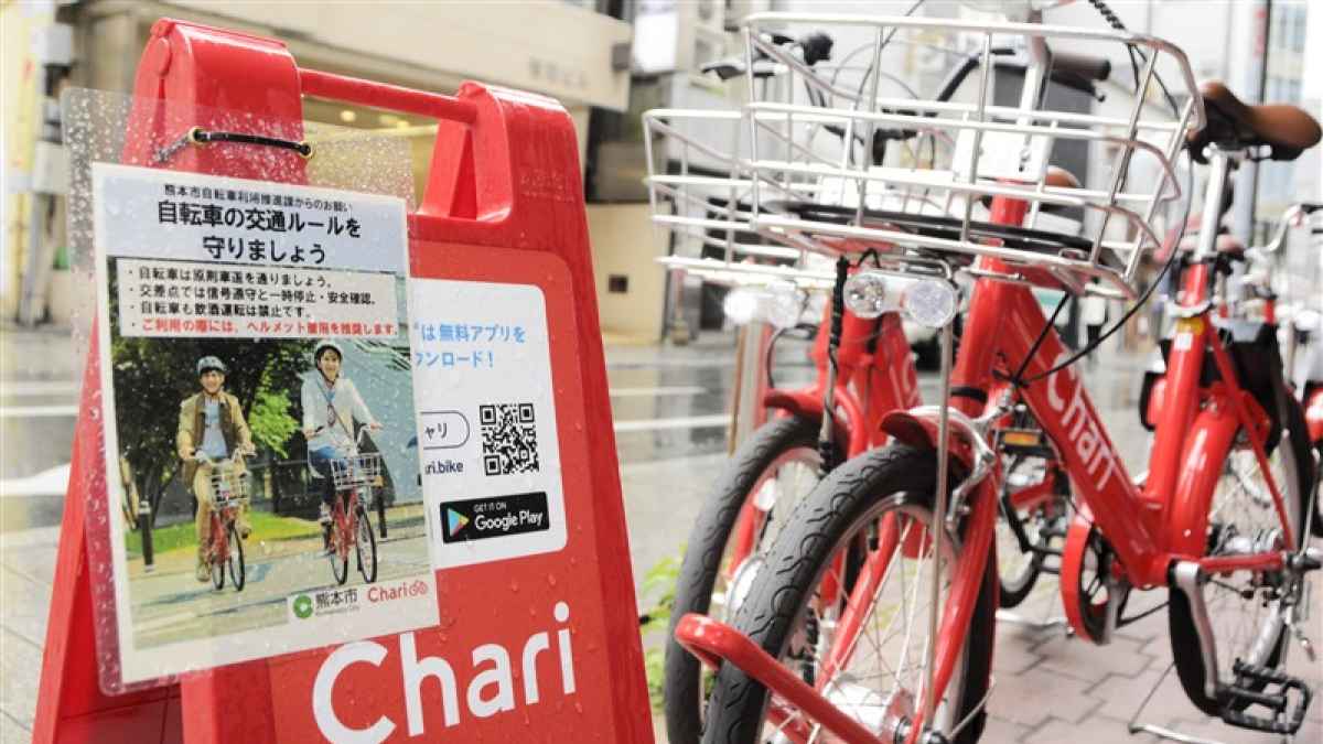 ヘルメット、どうすればいい？ 熊本市シェアサイクル「チャリチャリ