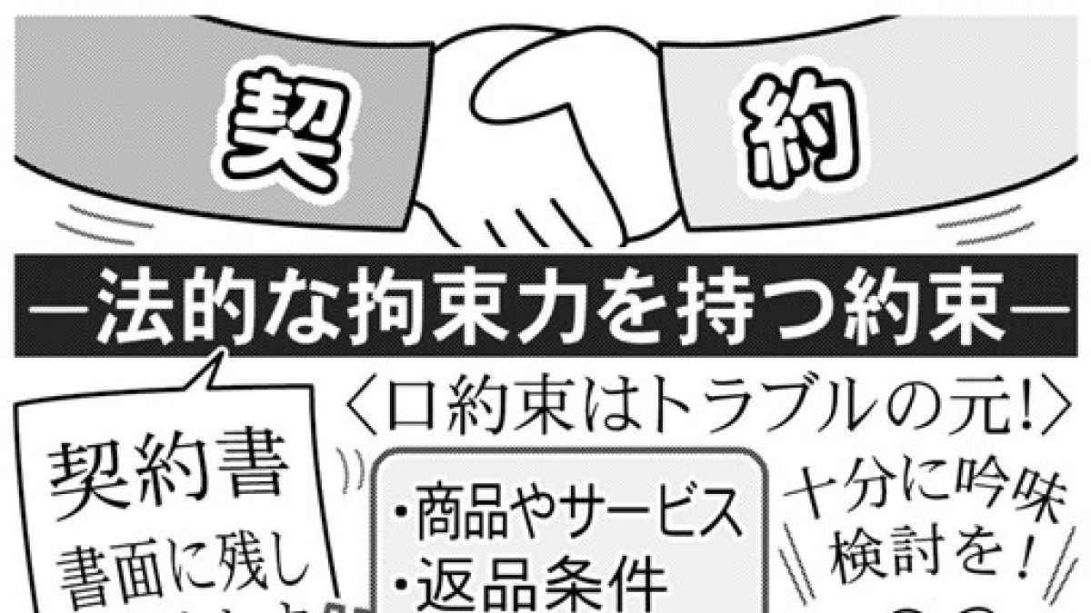 契約」っていつでもやめられる？】法的な拘束力あり、一方的にはやめられない 契約前にしっかり確認を｜熊本日日新聞社